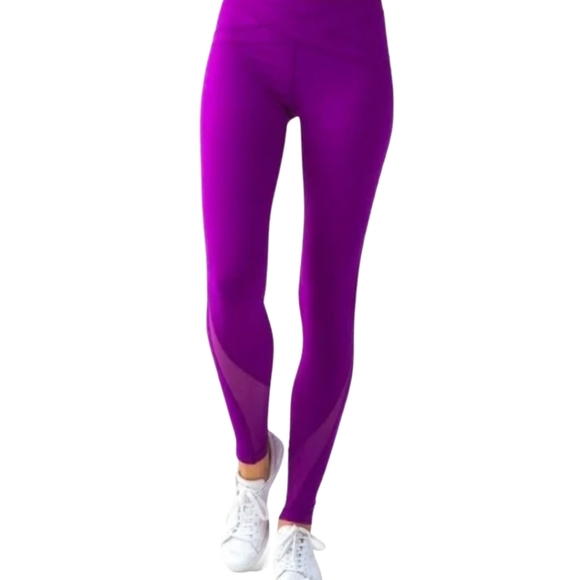 Lululemon Free Flow Full-On Luon Mesh Panel Leggings | Purple | Size 6 - Picture 5 of 7